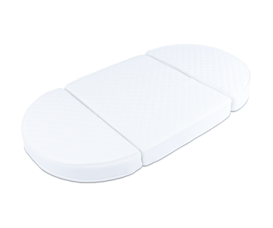 Foldable white baby mattress with quilted cover from Babyhood GCC