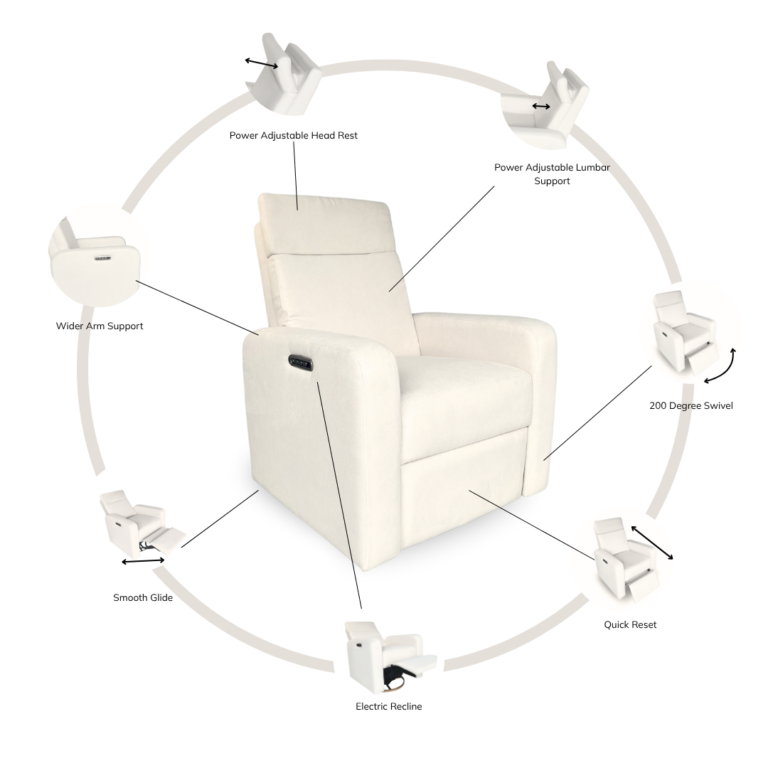 Roma Electric Feeding Glider Chair – Ivory