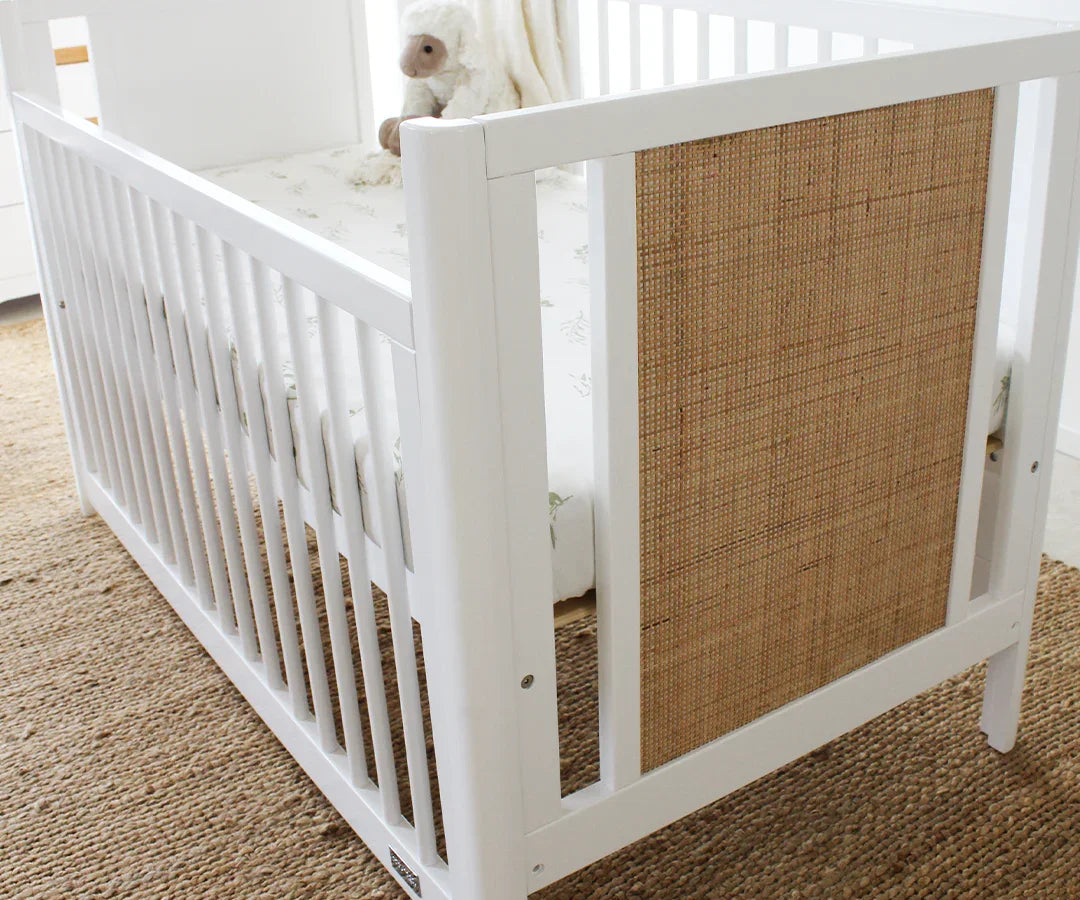Aliya Rattan Cot — Texture with a lighter touch. — White