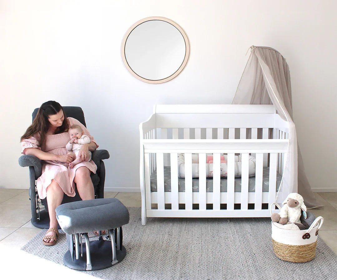 Amani Sleigh Cot — A nursery that feels like you